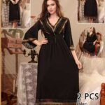 2 Pcs Womens Malai lilen net nighty